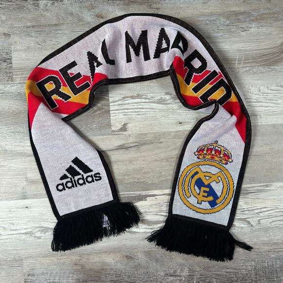 Adidas Real Madrid Soccer Scarf Acrylic Spain Football Fan Gear 56”